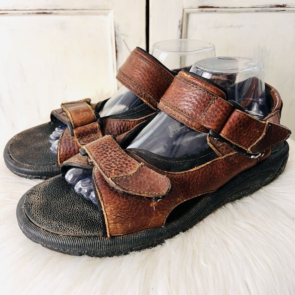 Dockers Brown Leather Adjustable Strappy Hiking Outdoors Sandals - Mens Size 9M